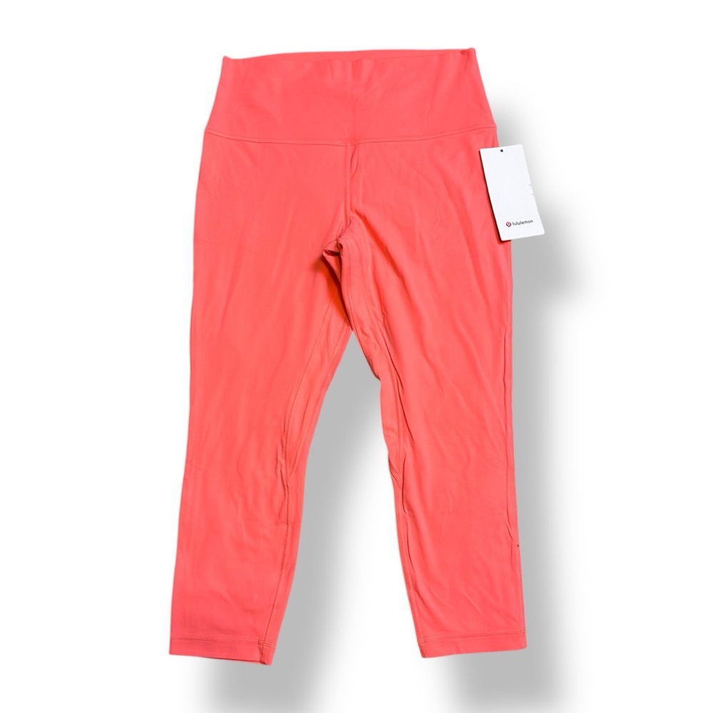 NEW lululemon align cropped active leggings neon coral - Picture 2 of 5